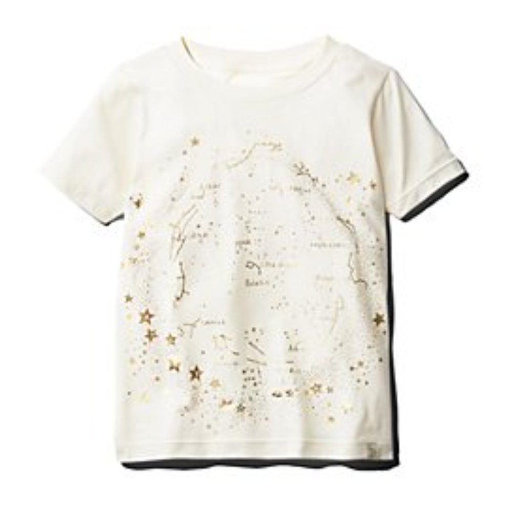 ATSUYO ET AKiKO Zodiac Tee, Cream, Organic Cotton Zodiac Tee Girl's 4 *NEW*